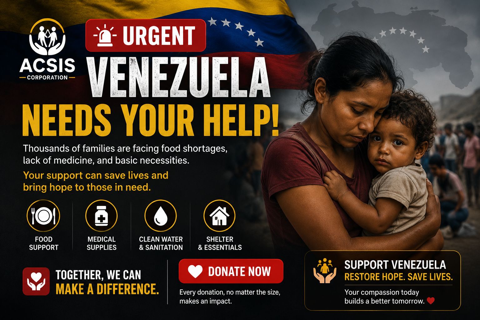 Humanitarian support for families affected by crisis
